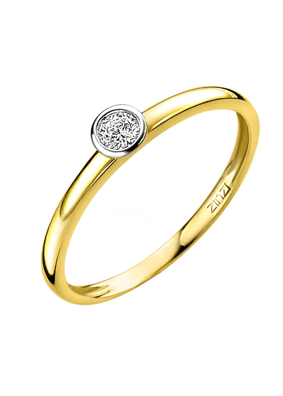 ZGR147 Damesring Zinzi goud met zirconia