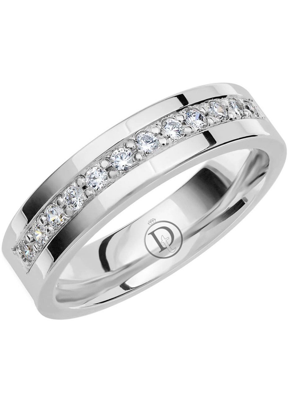 MR4 Witgouden trouwring-rijring met 0.24 crt. briljant 3.0 mm