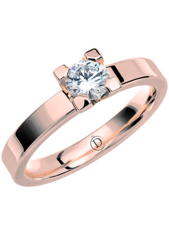 VR6 Witgouden trouwring-aanzoekring met 0.40 crt. briljant 3.0 mm