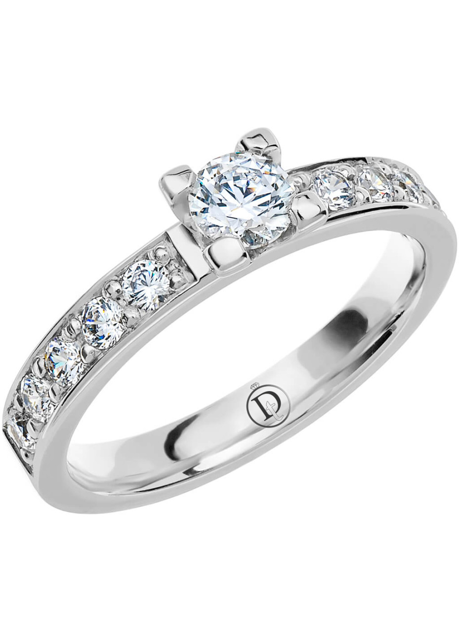 VR13 Witgouden trouwring-aanzoekring met 0.70 crt. briljant 3 mm