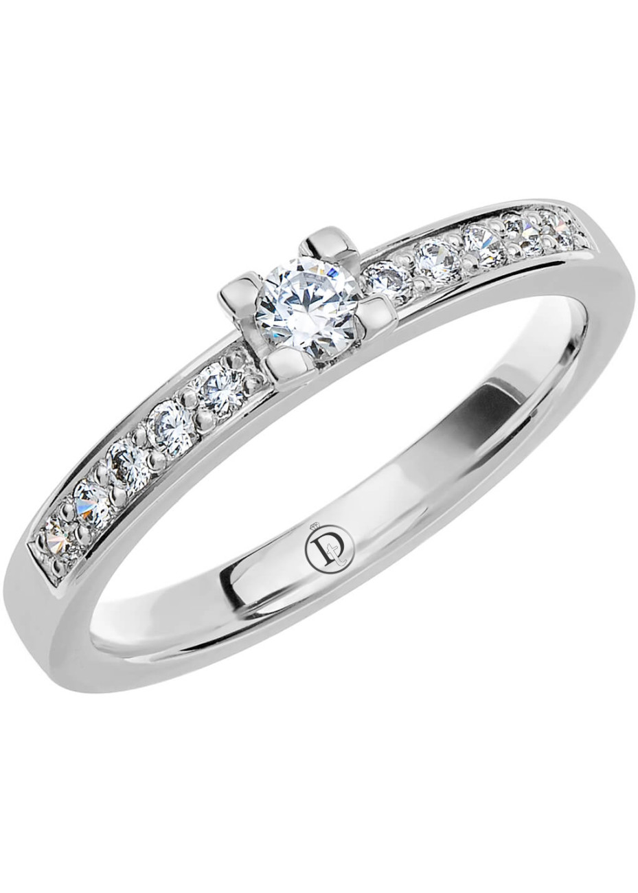 VR23 Witgouden trouwring-aanzoekring met 0.27 crt. briljant 2.5 mm