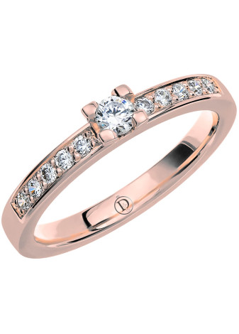 VR23 Witgouden trouwring-aanzoekring met 0.27 crt. briljant 2.5 mm