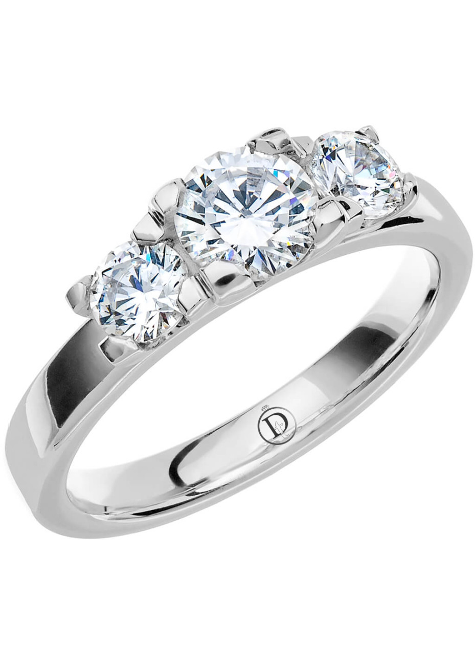 VR25 Witgouden trouwring-aanzoekring met 1.06 crt. briljant 3.0 mm