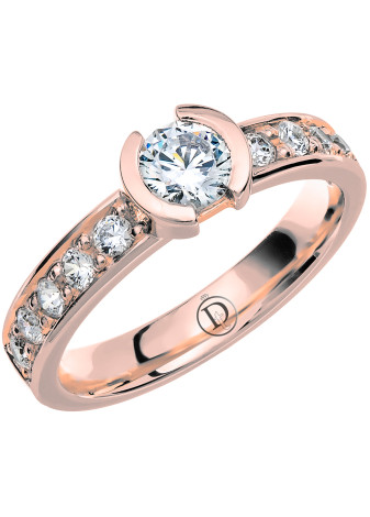 VR33 Witgouden trouwring-aanzoekring met 0.75 crt. briljant 3.5 mm