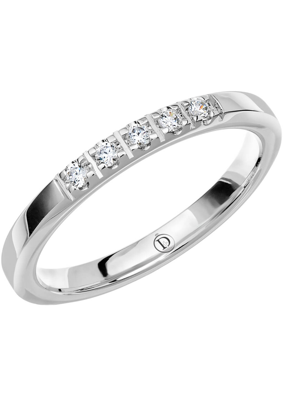 MR43 Witgouden trouwring-rijring met 0.10 crt. briljant 2.5 mm