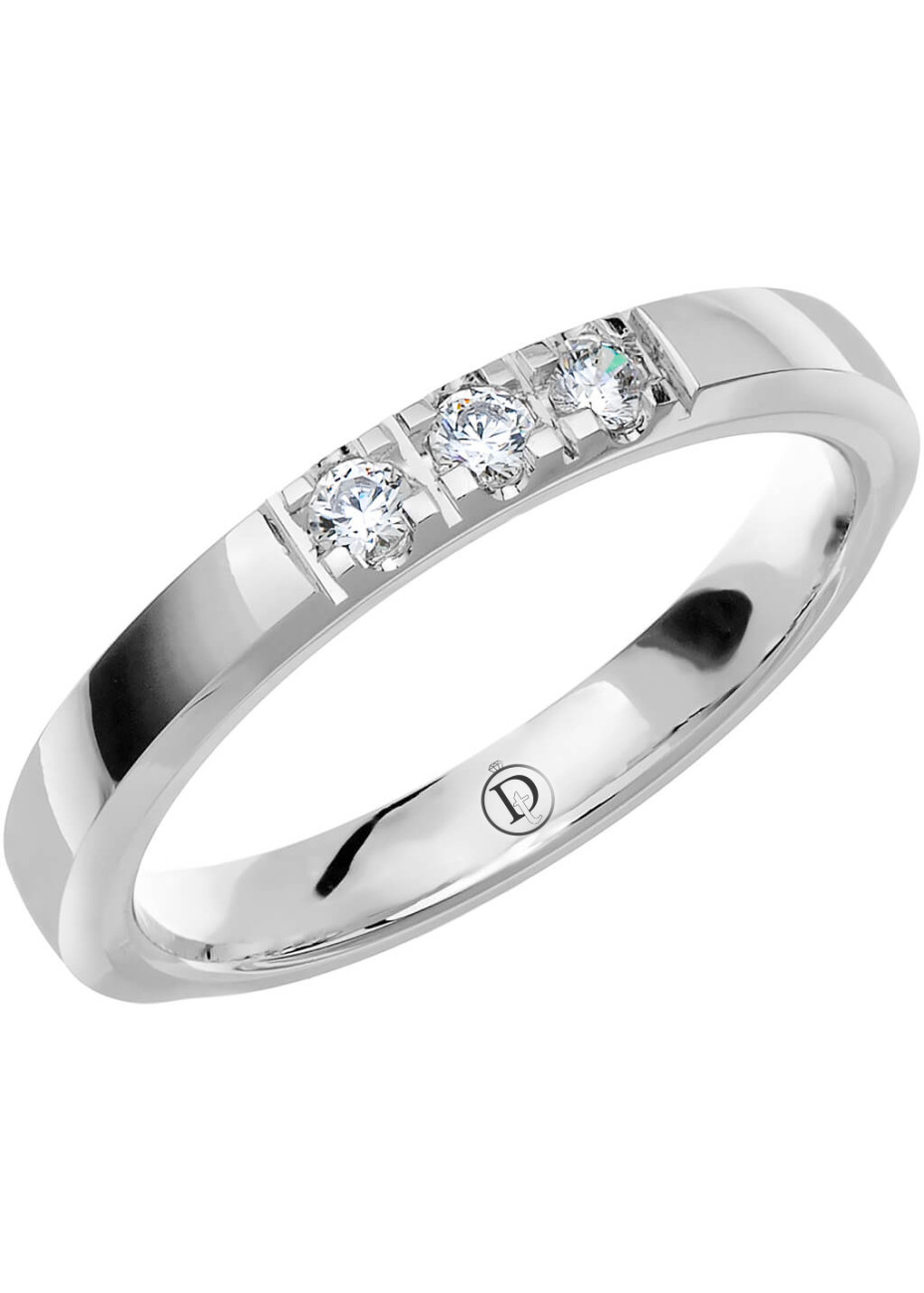 MR45 Witgouden trouwring-rijring met 0.12 crt. briljant 3.0 mm