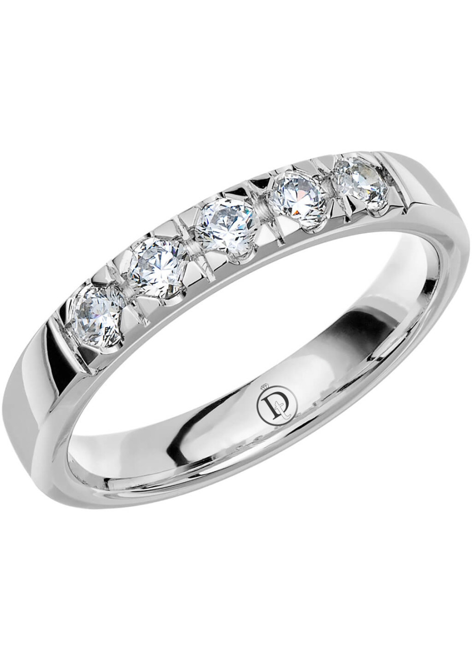 MR49 Witgouden trouwring-rijring met 0.35 crt. briljant 3.5 mm