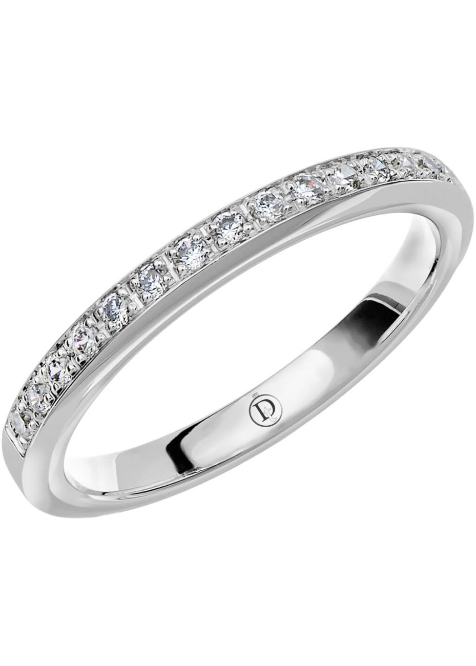 MR51 Witgouden trouwring-rijring met 0.15 crt. briljant 2.5 mm