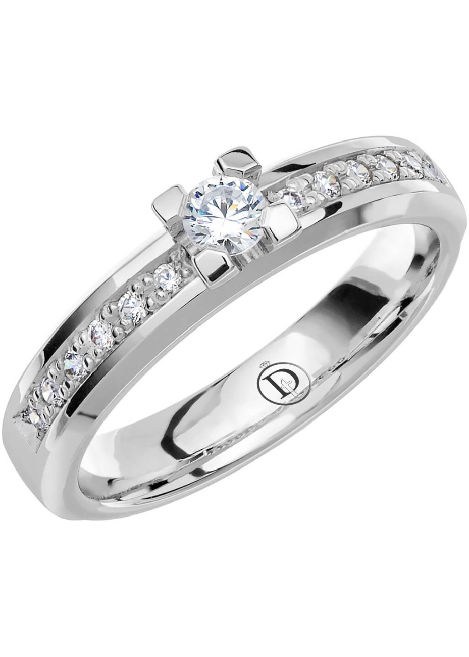 VR53 Witgouden trouwring-verlovingsring met 0.27 crt. briljant 4.0 mm