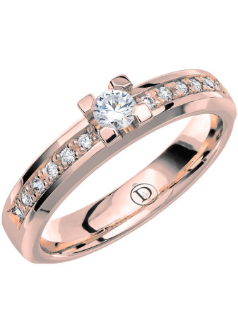 VR53 Witgouden trouwring-verlovingsring met 0.27 crt. briljant 4.0 mm