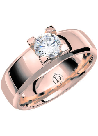 VR55 Witgouden trouwring-verlovingsring met 0.50 crt. briljant 6.0 mm