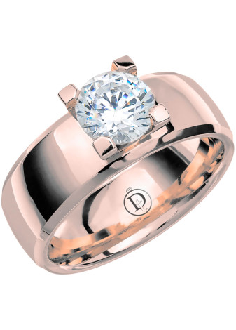 VR56 Witgouden trouwring-verlovingsring met 1.00 crt. briljant 7.0 mm