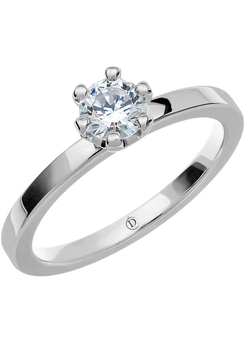 VR57 Witgouden trouwring-verlovingsring met 0.40 crt. briljant 2.0 mm