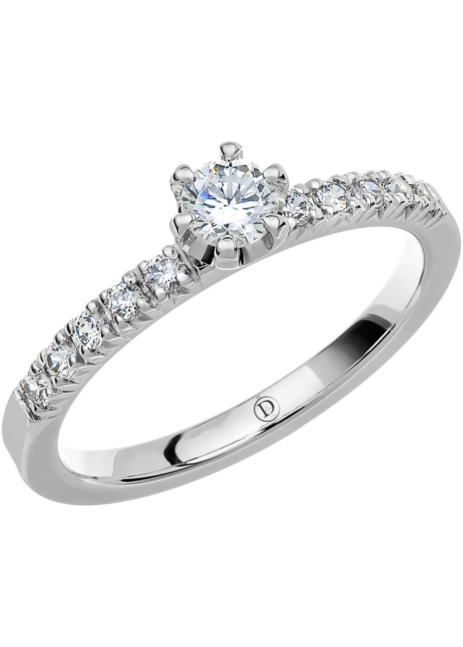 VR59 Witgouden trouwring-verlovingsring met 0.40 crt. briljant 2.0 mm