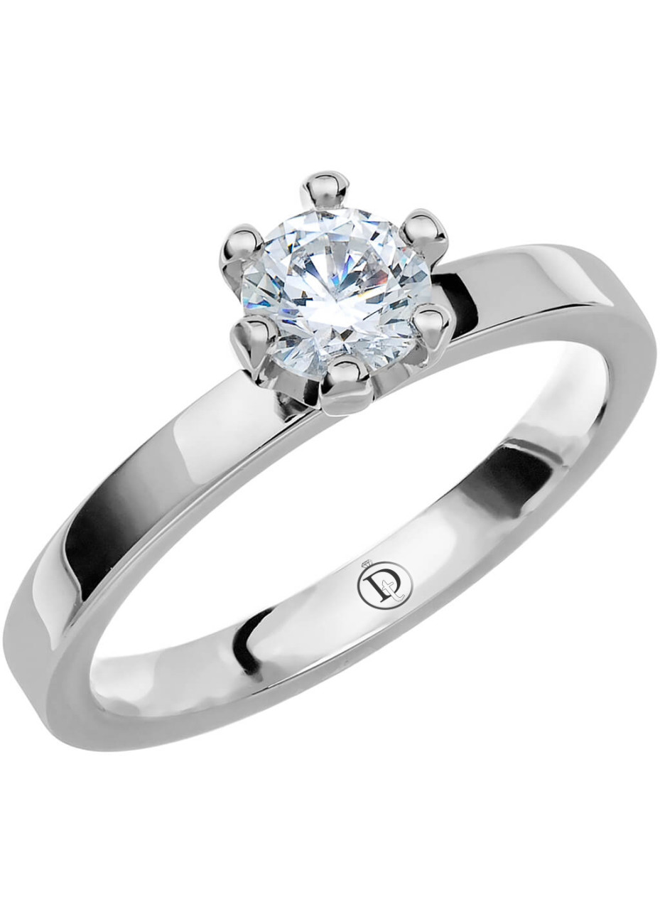 VR61 Witgouden trouwring-verlovingsring met 0.50 crt. briljant 2.5 mm