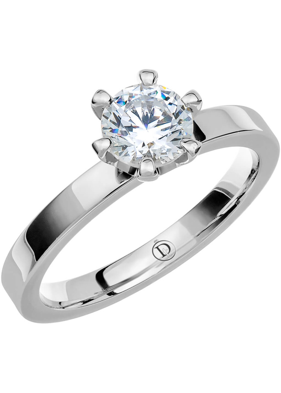 VR64 Witgouden trouwring-verlovingsring met 0.75 crt. briljant 2.5 mm