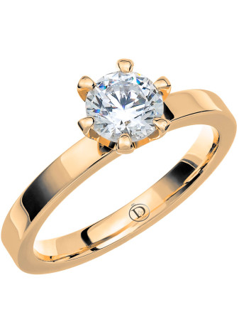 VR64 Witgouden trouwring-verlovingsring met 0.75 crt. briljant 2.5 mm