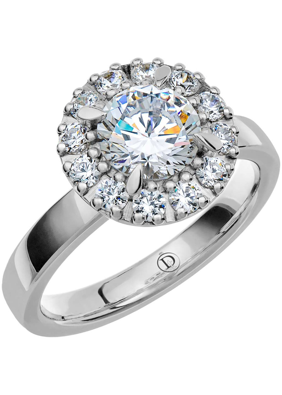 VR71 Witgouden trouwring-verlovingsring met 1.48 crt. briljant 3.0 mm