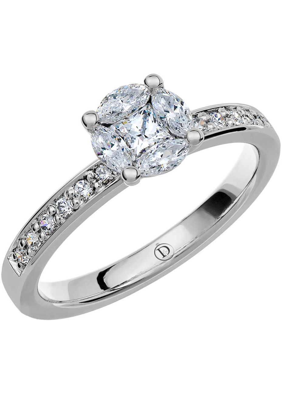 VR72 Witgouden trouwring-verlovingsring met 0.60 crt. briljant 2.5 mm