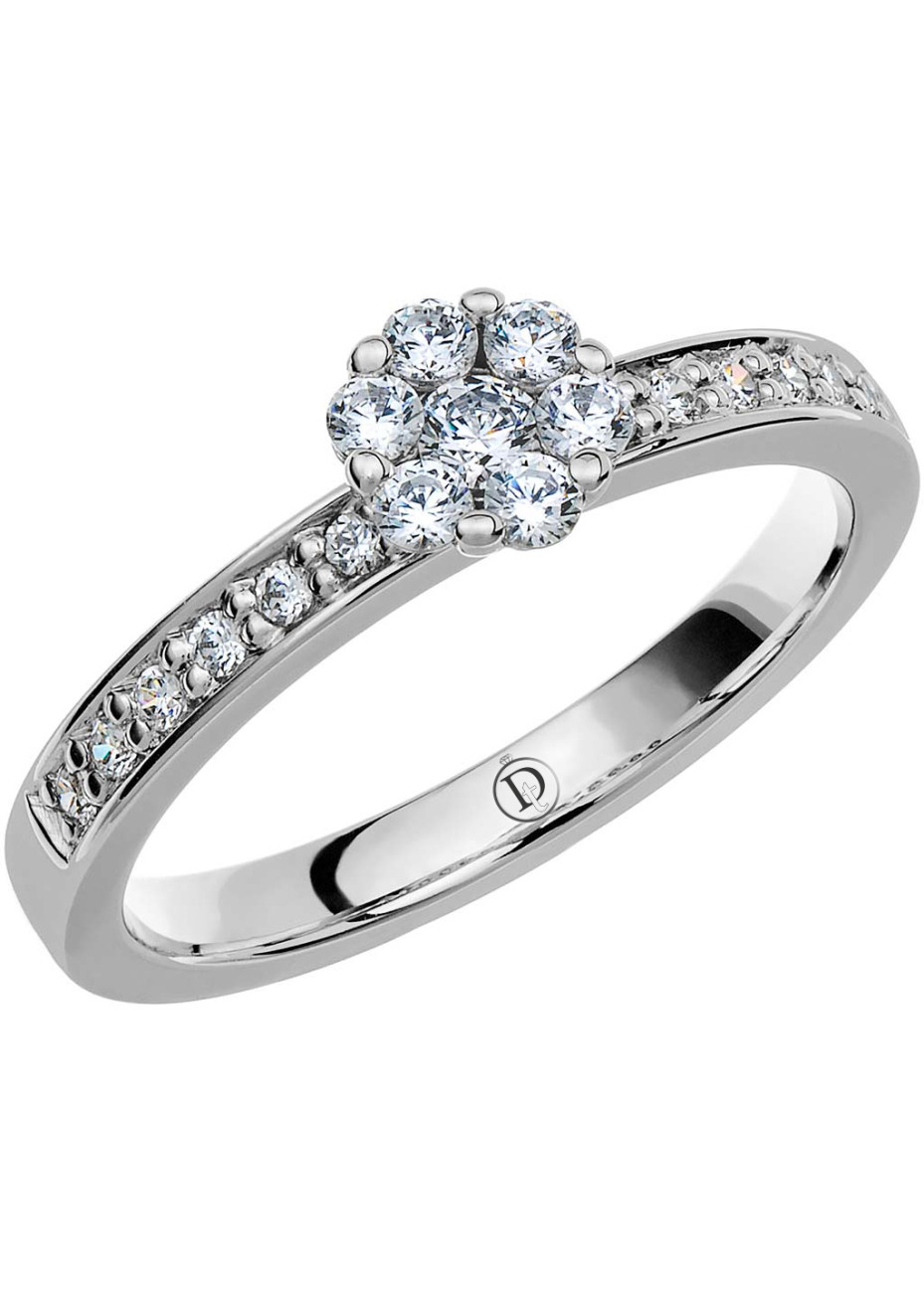 VR73 Witgouden trouwring-verlovingsring met 0.36 crt. briljant 2.5 mm