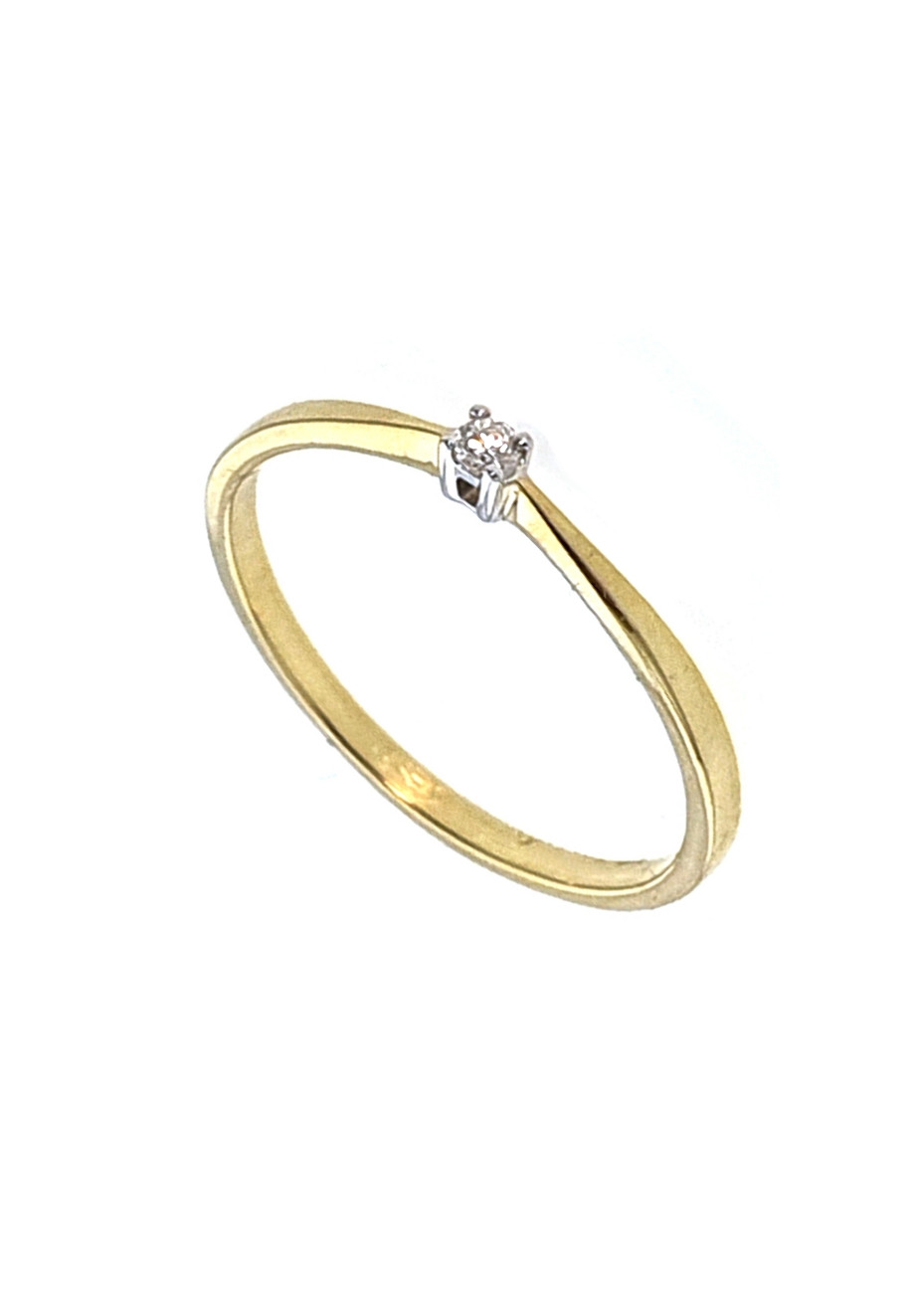 0339-003 Fijn model gouden verlovingsring met 0.03 crt. briljant