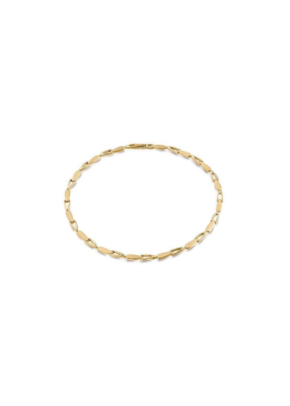 08039-03 Verguld titanium collier Boccia v-vormige schakels