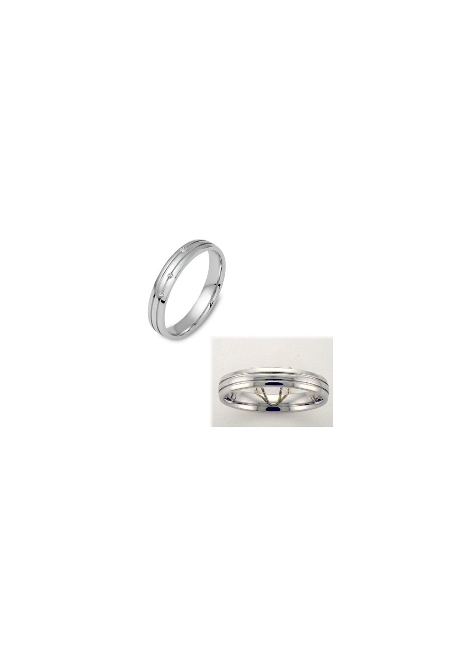 0408 Trouwringen witgoud met 4x0.01 crt briljant 4 mm