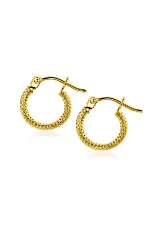 ZGO330 Gouden oorringen opengewerkte pastillen Zinzi 11x1.6 mm