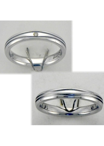 0611 Trouwringen witgoud met 1x0.01 crt briljant 3.5 mm