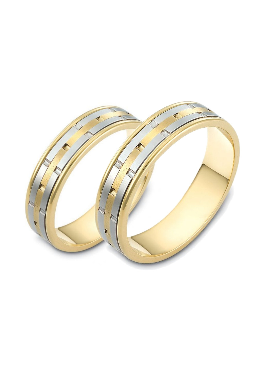 0708 Trouwringen bicolour goud 6.5 mm