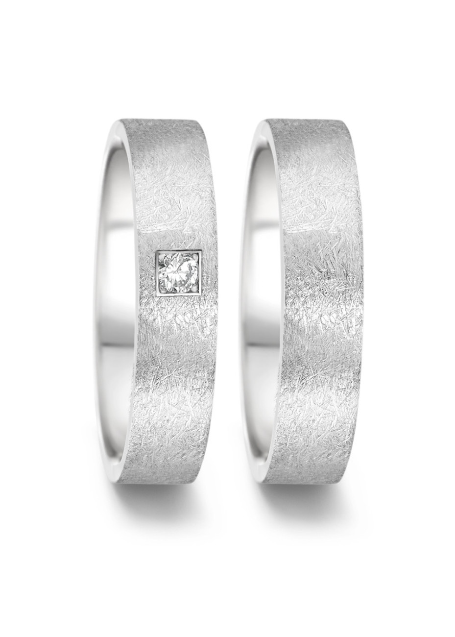 369.63P01.XX Teno ijsmat stalen trouwringen met 0.06 briljant 5 mm
