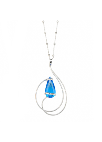 Aura Majestic Blue RHSFLMJCAU Andrea Marazzini gerhodineerd stalen hanger met collier