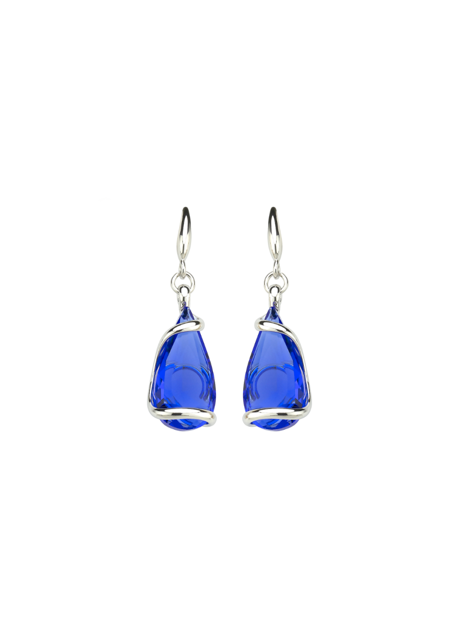 Aura Majestic Blue RHSFLMJOE1 Andrea Marazzini gerhodineerd stalen oorhangers