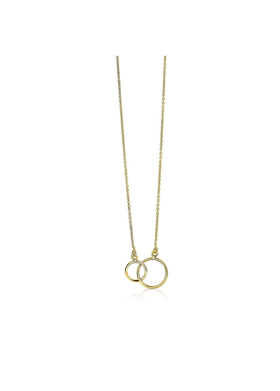 ZGC115 Zinzi Gold collier 2 ringetjes 42 cm