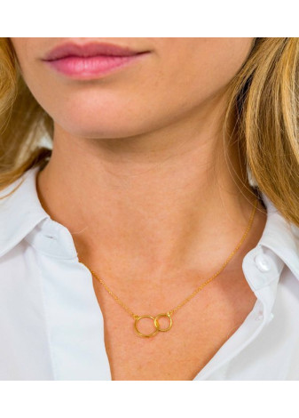 ZGC115 Zinzi Gold collier 2 ringetjes 42 cm