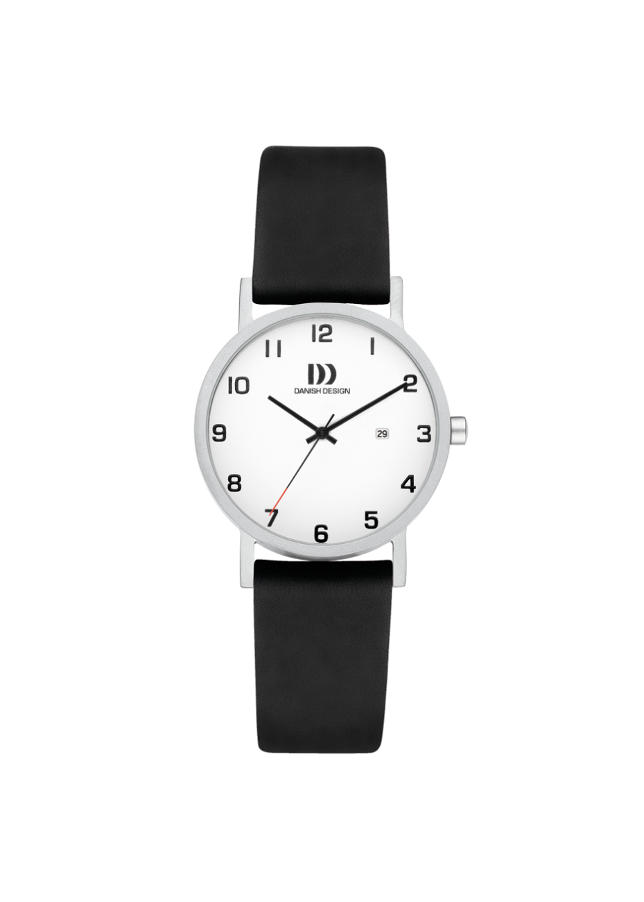 0199 Rhine Duidelijk dameshorloge Danish Design leren bandIV82Q199