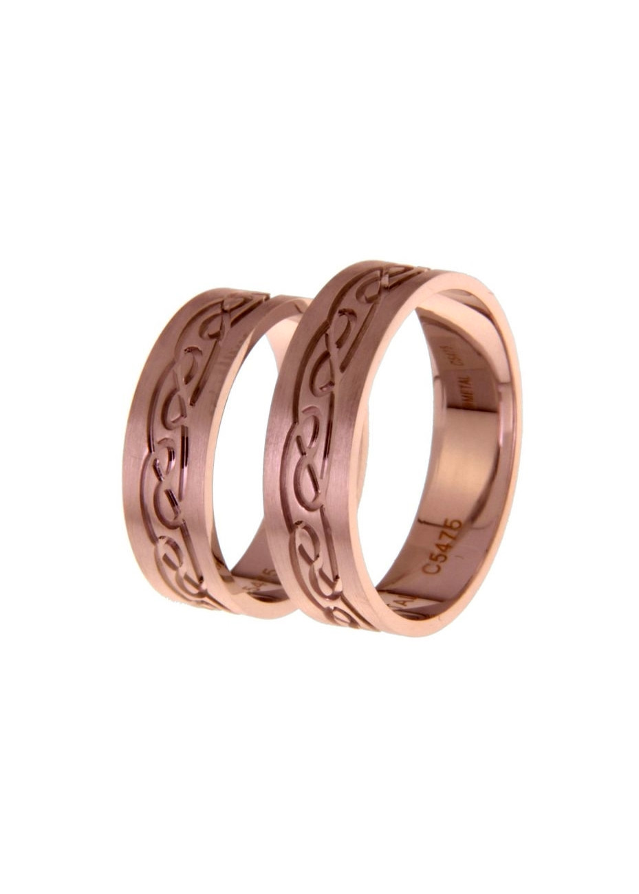 1405 Trouwringen rosé goud 6 mm