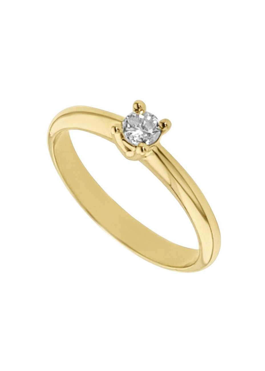 0969-017 Aanzoeksring met 0.17 crt. briljant geelgoud
