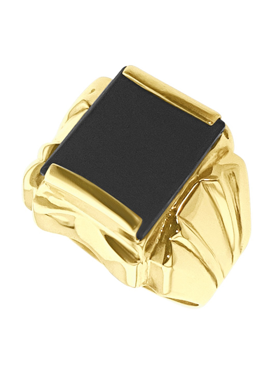 11.1 gram vintage bewerkte herenring met onyx