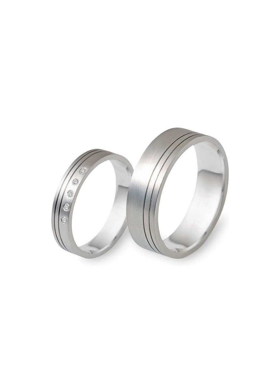 0208 Trouwringen witgoud met 5x0.005 crt briljant 4+6 mm