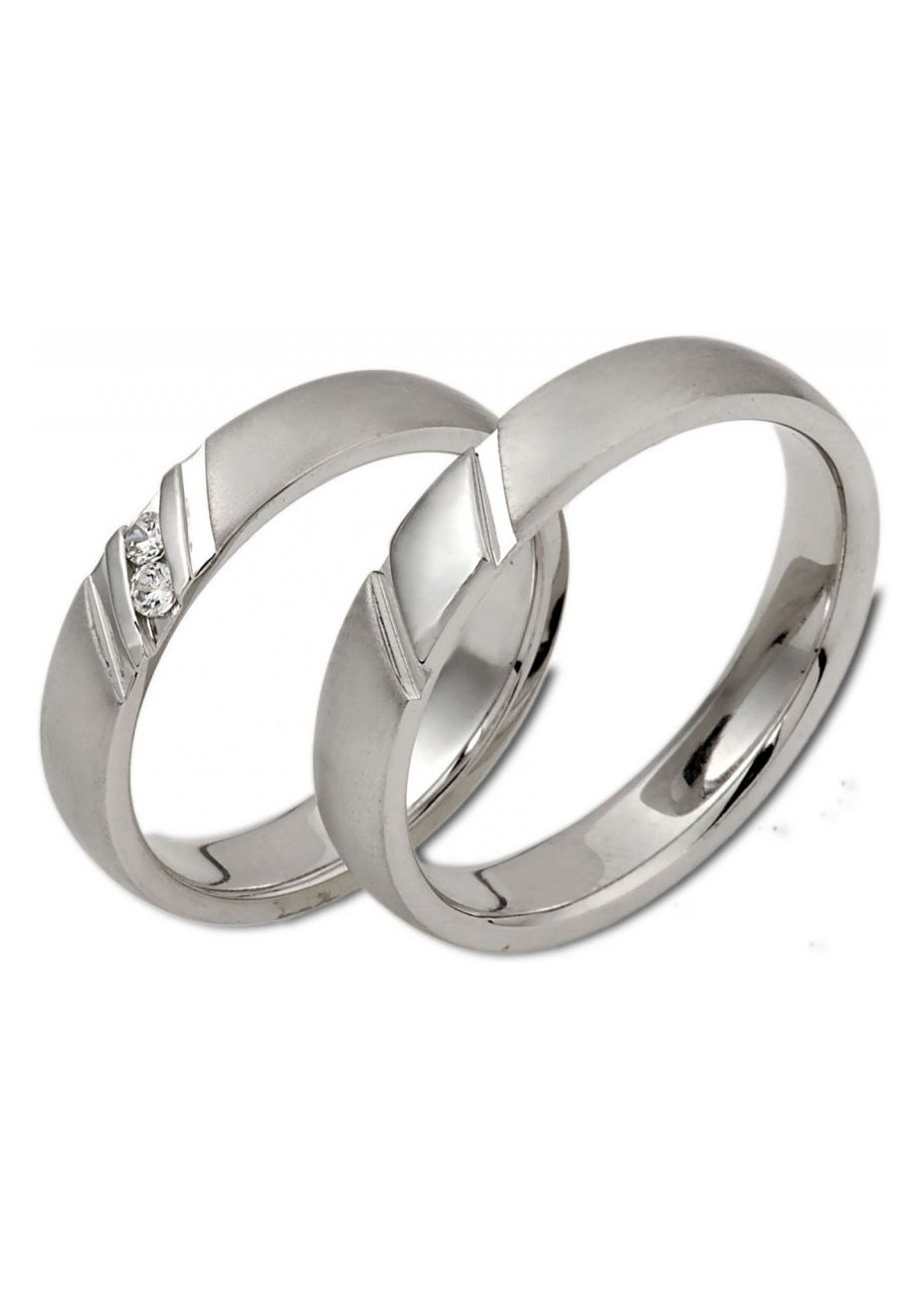 0211 Trouwringen witgoud met 2x0.03 crt briljant 4 mm