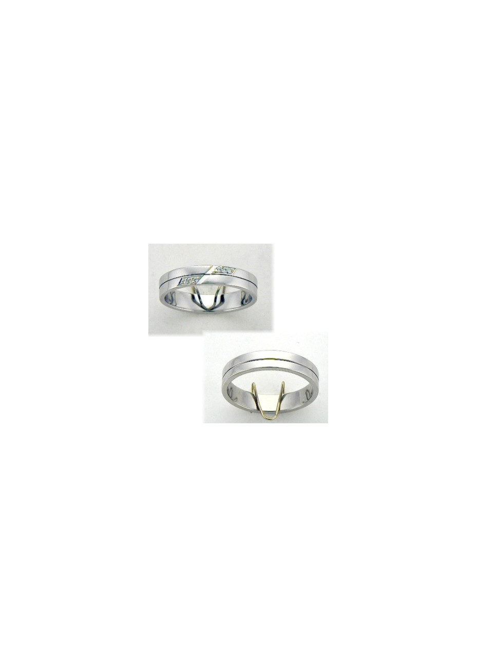 0307 Trouwringen witgoud met 6x0.01 crt briljant 4 mm