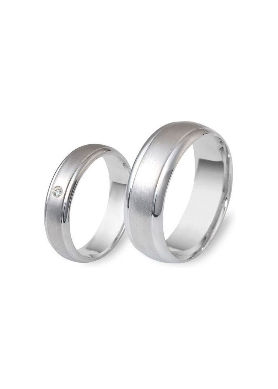 0407 Trouwringen witgoud met 1x0.02 crt briljant 5+7 mm