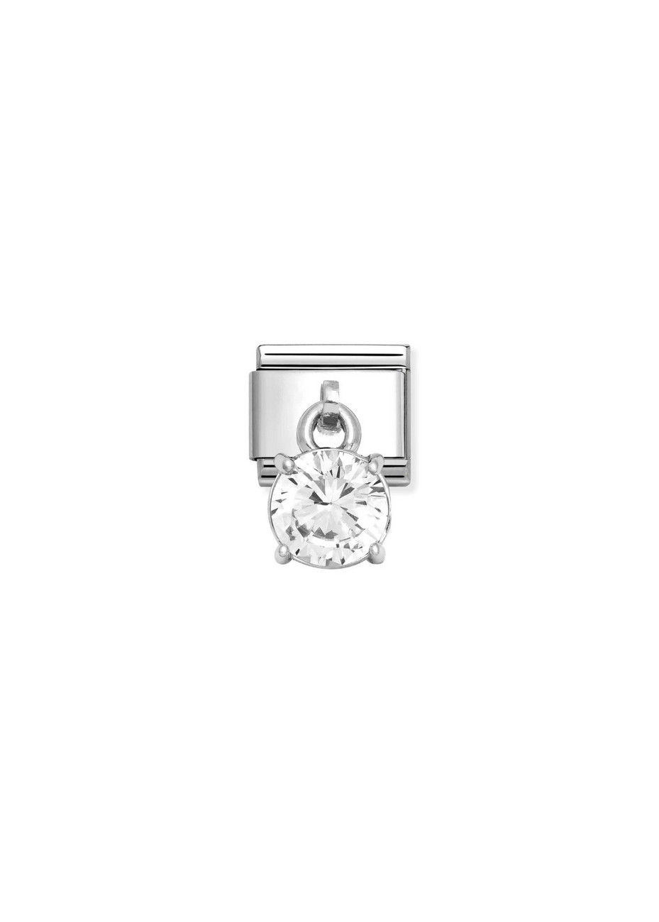 33181209 Nomination Hangend Zilver Zirconia Rond Wit