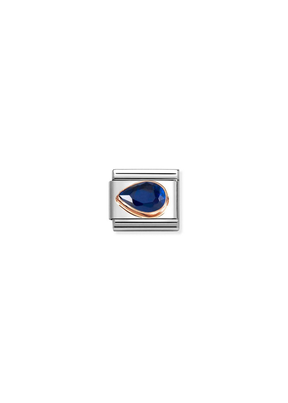 430605007 Nomination Druppel Links Blauw 9k Rosé