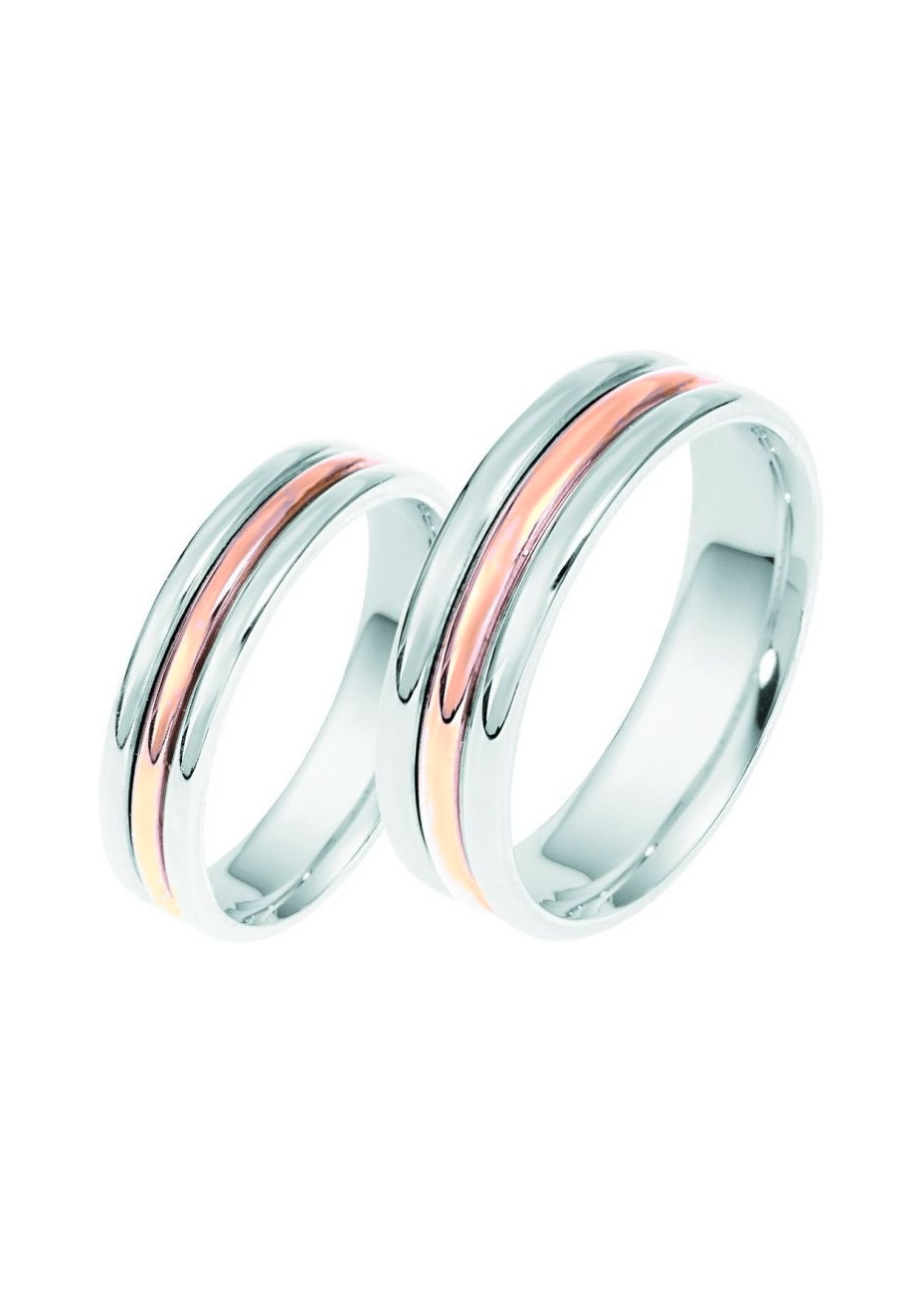 0701 Trouwringen rosé met witgoud 4.5+6 mm