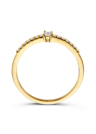 Aanzoeksring RH127367 geelgoud met rechthoekige zirconia