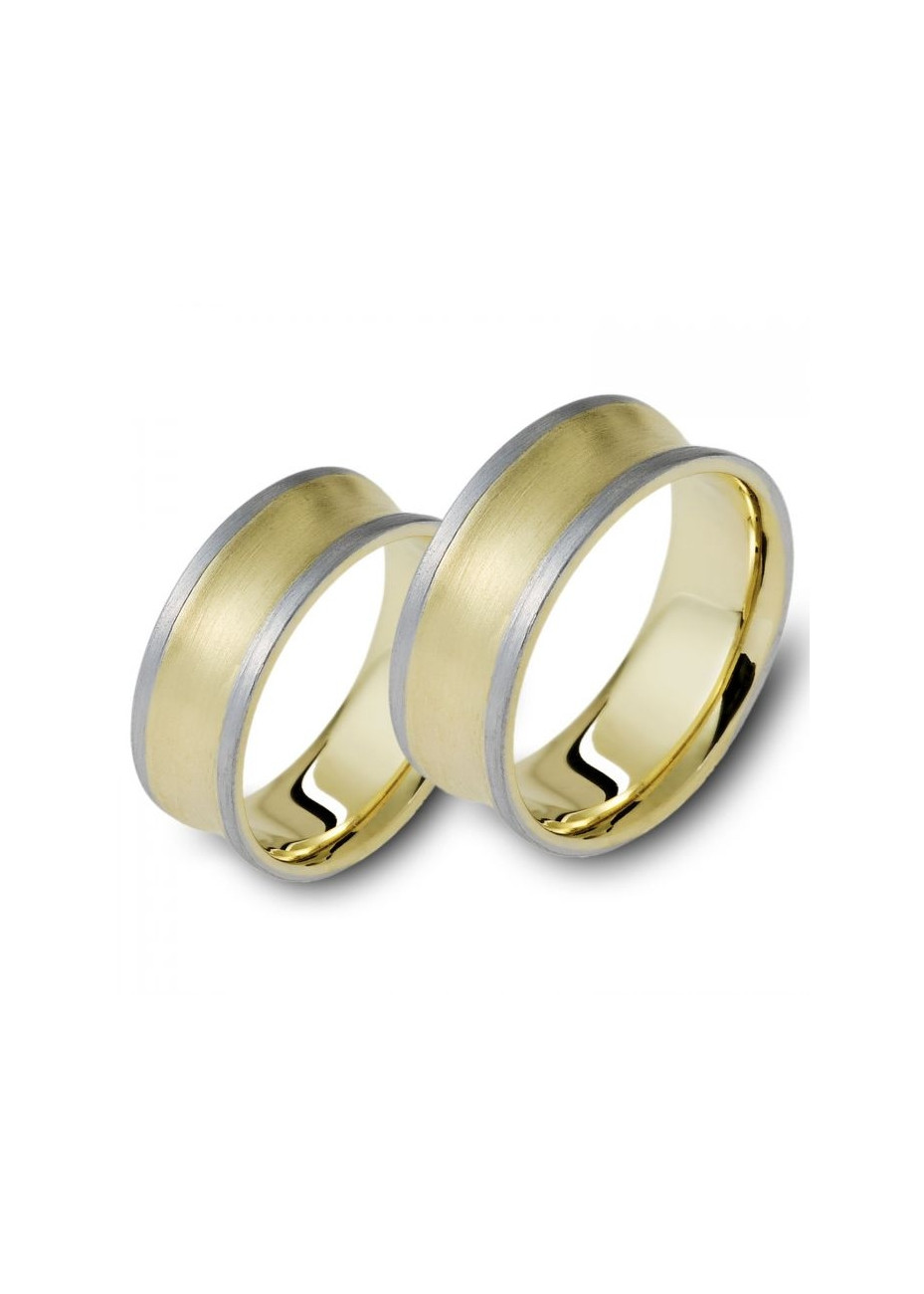 1002 Trouwringen bicolour goud 7 mm