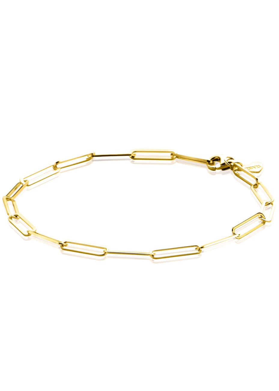 ZGA386 Zinzi gold paperclip-armband