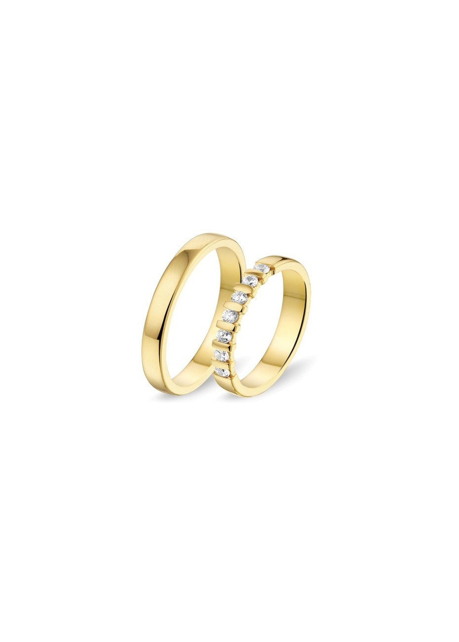 2015 Alliance geelgouden trouwringen met 0.315 briljant 3 mm